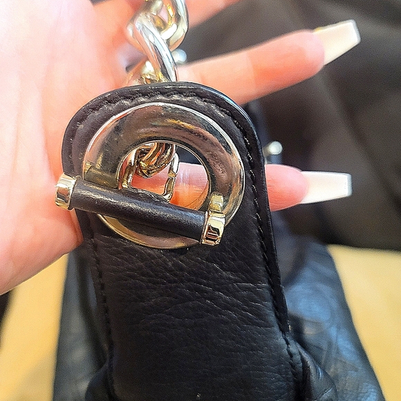 CH Carolina Herrera Monogram Embossed Leather Chain Hobo - Picture 5 of 7